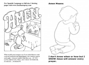 Coloring page for bulletin insert