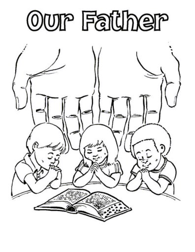 The Lord's prayer coloring for children, Lord's prayer crafts, and