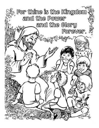 Lord's Prayer bulletin insers. Free printable coloring pages and