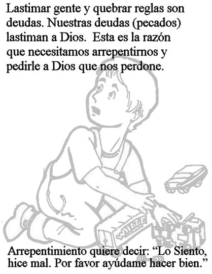 Prière du Seigneur à colorier pour les enfants en espanol