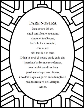 The Lord's prayer in Catala