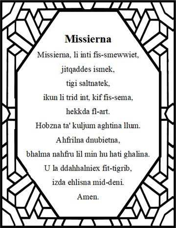 The Lord's prayer in maltese Missierna